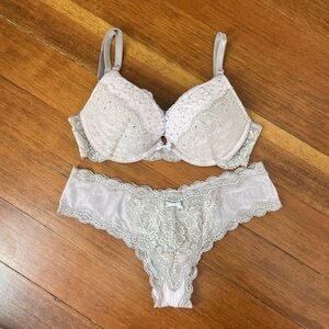 Victoria’s Secret lace/rhinestone bra/underwear set (bra: 32C, underwear: small)